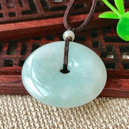 Jadeite Peace-Buckle Pendant on Braided Cord