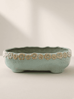 Celadon Lotus Brush Washer · 大号山菊复古绿【无孔】