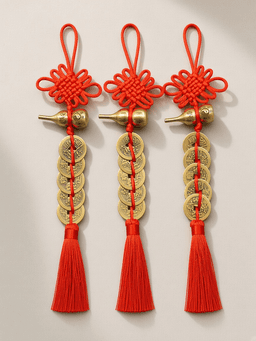 Brass Gourd Five-Emperor Coin Charm