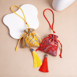 Chinese Style Empty Sachet Pouch, Traditional Fu Bag DIY Pouch Kit, Mini Hanging Charm for Festival & Daily Decor