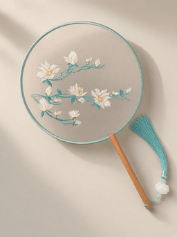 Double-sided embroidery · 新款圆形栀子花