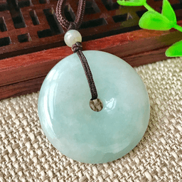 Jadeite Peace-Buckle Pendant on Braided Cord