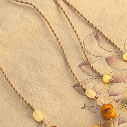 Tri-Agate + Amber-Tone Station Necklace
