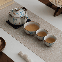 Celadon Travel Tea Set, 1 Pot 3 Cups with Portable Case