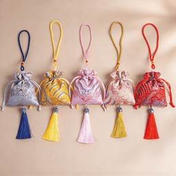 Chinese Style Empty Sachet Pouch, Traditional Fu Bag DIY Pouch Kit, Mini Hanging Charm for Festival & Daily Decor