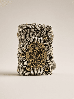 Shan Gui Hua Qian Chinese Talisman Relief Kerosene Lighter Case Without Insert