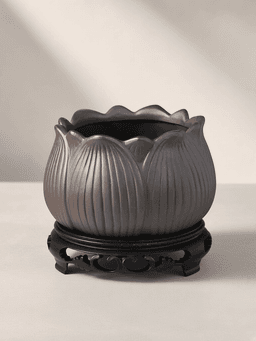 Celadon Lotus Brush Washer · DA紫砂莲花+底座【无孔】