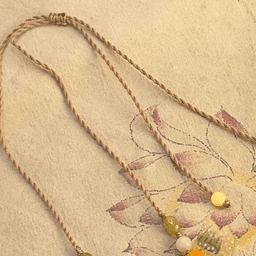 Star-Moon Agate + Amber-Tone Station Necklace