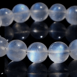 5A Cream-Body Blue Flash Moonstone · 8–8.8 mm · single wrap (~23 beads)