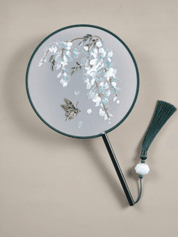 Double-sided embroidery · 圆形玉腾花
