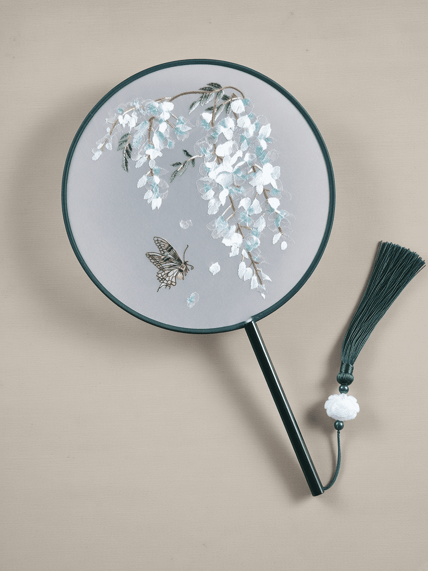 Double-sided embroidery · 圆形玉腾花