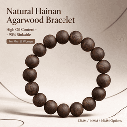 Hainan Yingge Green Qi Nan Agarwood Bracelet 10–16mm, High Oil 90% Sinkable, Natural Old Wood