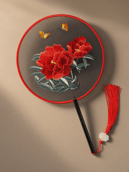 Double-sided embroidery · 新款黑底牡丹花