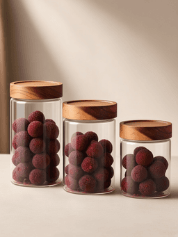 Glass Tea Jar with Wood Lid