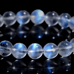 7A Cream-Body Blue Flash Moonstone · 6–6.8 mm · 3-wrap (~87 beads)