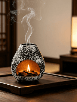 Ceramic Oil Diffuser Lamp — Kiln-Transformed Glaze, Tea-Light Powered