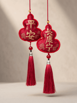 Festival Incense Pouch & Charm · 长康宁-酒红
