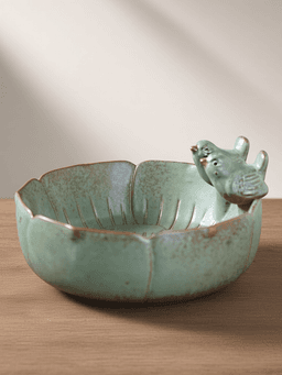 Celadon Lotus Brush Washer · 比翼双飞中号【无孔】