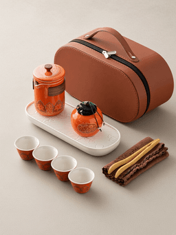 orange · classic 1 pot + 4 cups + tea tray · oval pouch