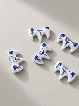 Blue-and-White Ceramic Brush Rest
