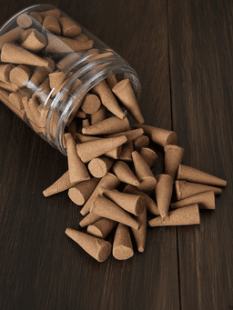 Sandalwood Cone Incense, Set of 210 — for Standard or Backflow Burners