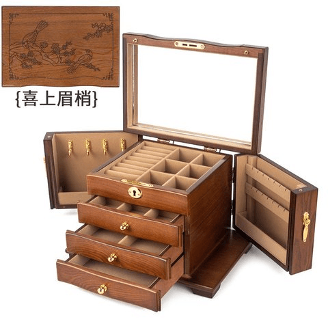 Wooden Jewelry Box · 四层豪华全锁款-仿古喜上眉梢