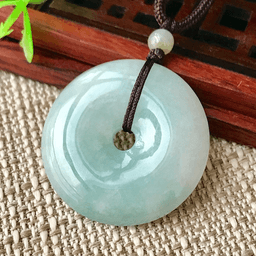 Jadeite Peace-Buckle Pendant on Braided Cord