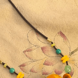 Amber-Tone Ball + Agate Station Necklace
