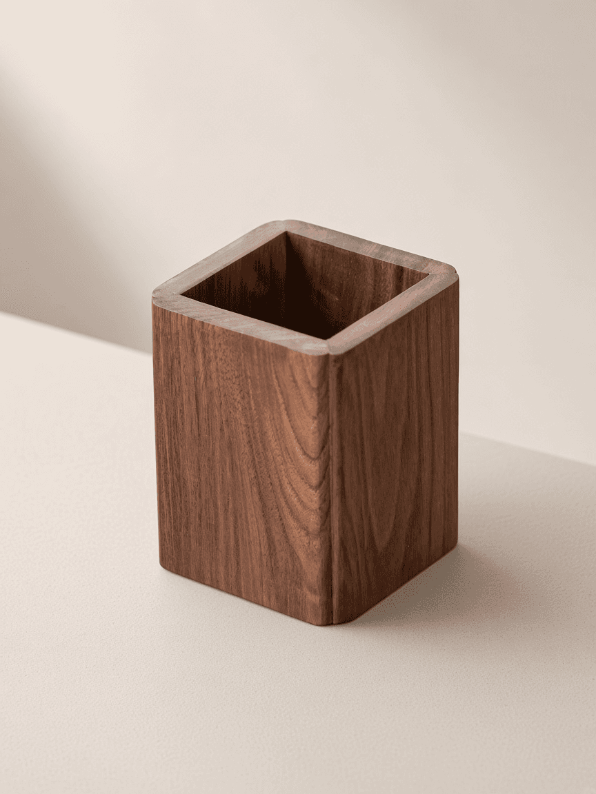 South American square brush pot