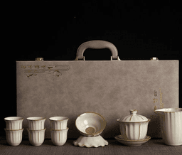 Yellow Ru magnolia-cup gaiwan set
