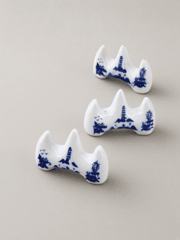 Blue-and-White Ceramic Brush Rest