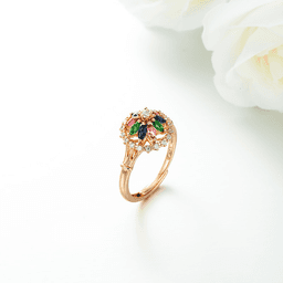 18K Gold-Tone Adjustable · Multicolor Crystal