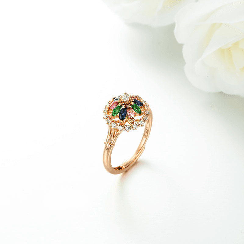 18K Gold-Tone Adjustable · Multicolor Crystal