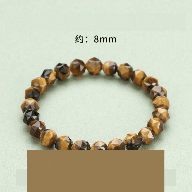 Faceted Yellow Tiger Eye · 8mm