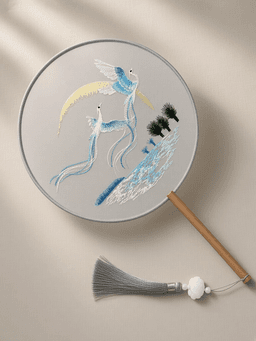 Double-Sided Embroidered Round Fan · 【刺绣团扇】比翼双飞