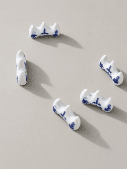 Blue-and-White Ceramic Brush Rest